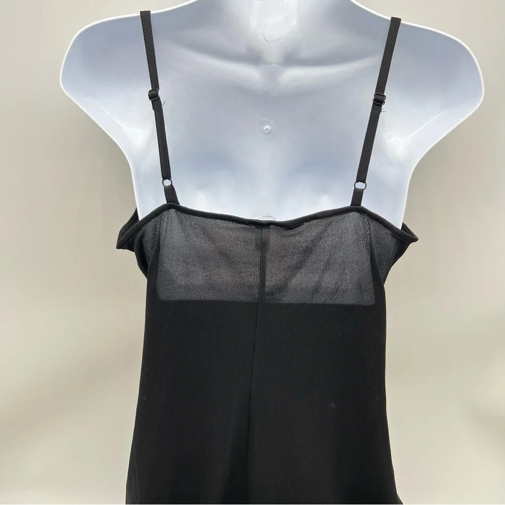 H&M Black Draped Strappy Deep V Slip Dress Top-Size S - Picture 5 of 9